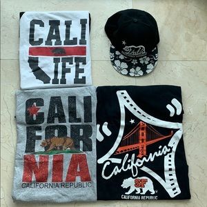 California Republic Med T Shirt and Hat Lot Bundle